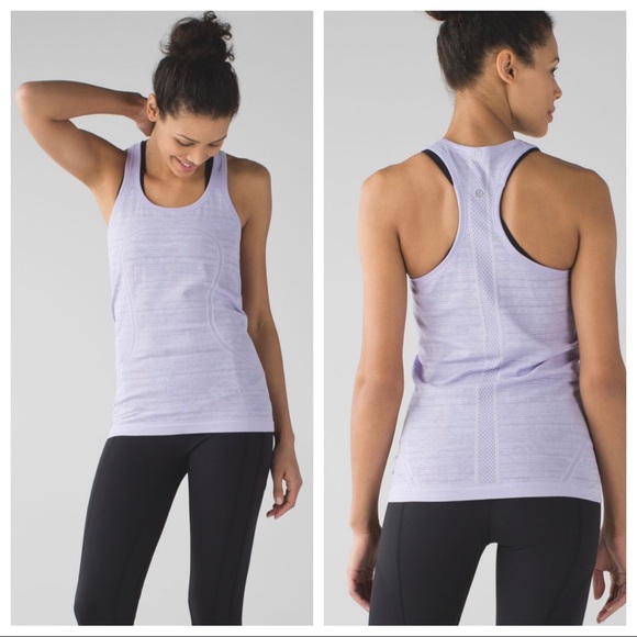 lululemon athletica Tops - Lululemon Swiftly Tech Racerback Tank Stripe Lilac